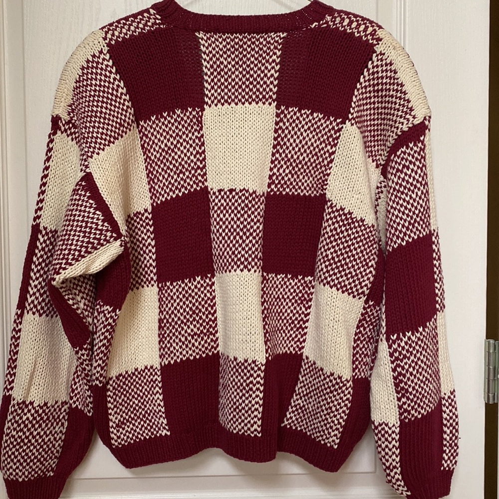 Drop Shoulders Oversized Button Down Plaid Cardig… - image 5